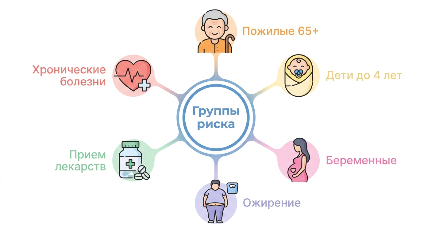 Схема групп риска теплового удара - кто наиболее уязвим при перегреве